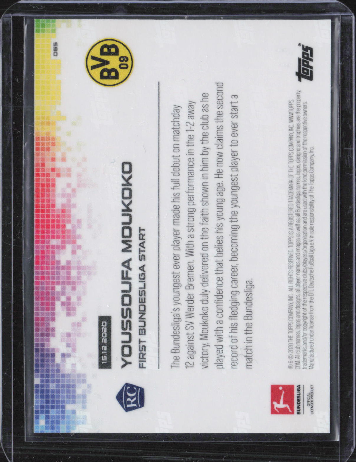 Youssoufa Moukoko Base Topps Now Bundesliga English 065 NM