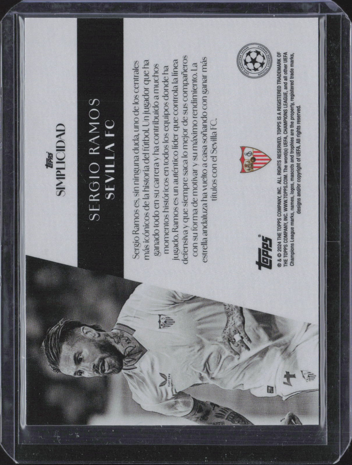 Sergio Ramos Black & White Icy Foil Topps UEFA Black & White Icy Foil /49 NM