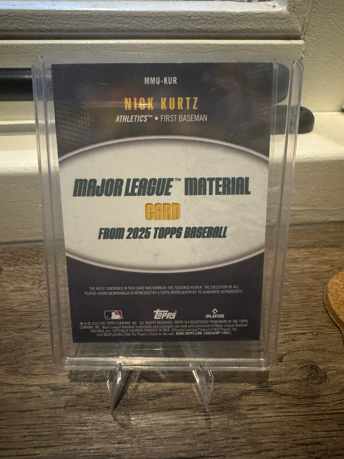 Nick Kurtz RC – 2025 Topps Major League Material Relic