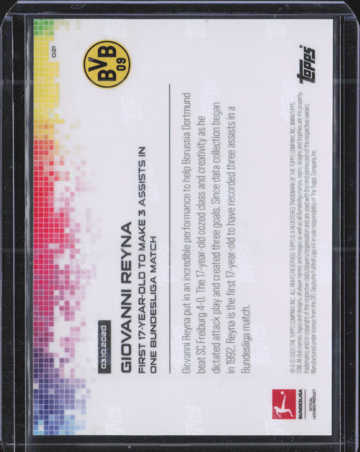 Giovanni Reyna Base Topps Now Bundesliga German 021 NM