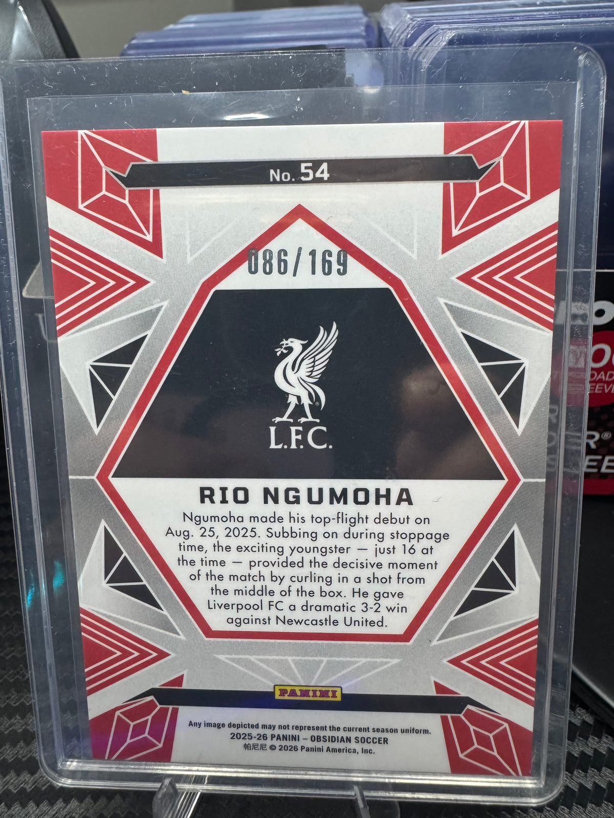 Rio Ngumoha 2025-26 Panini Obsidian Rookie RC /169 #54