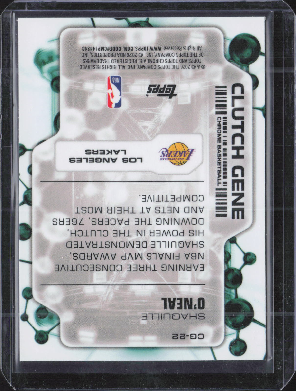Shaquille O'Neal Clutch Gene Topps Chrome - Clutch Gene CG-27 NM