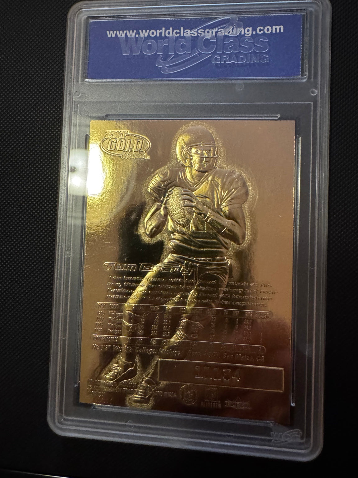 Tom Brady 2000 Fleer Ultra 23KT Gold Rookie WCG 10