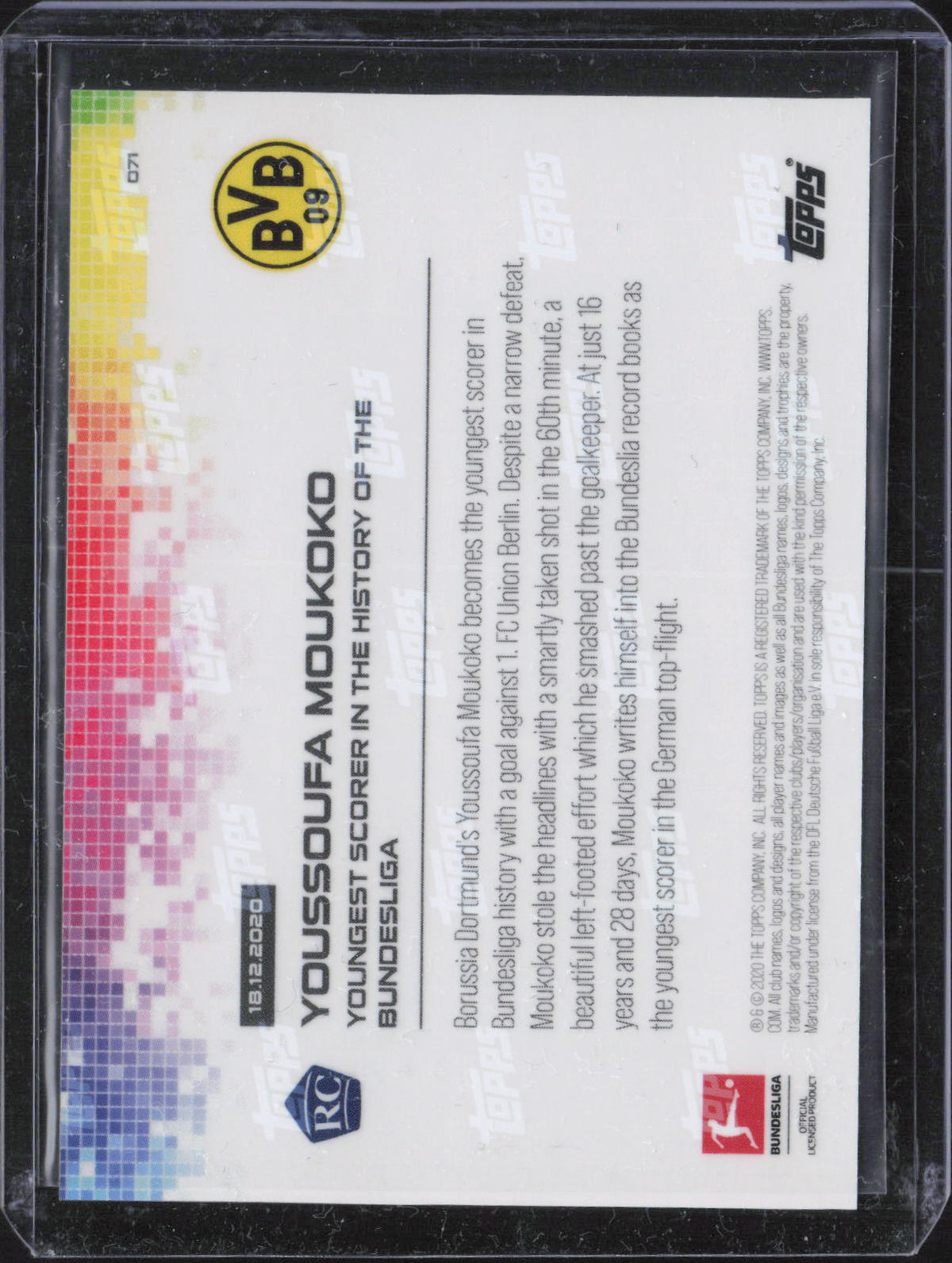 Youssoufa Moukoko Base Topps Now Bundesliga English 071 NM