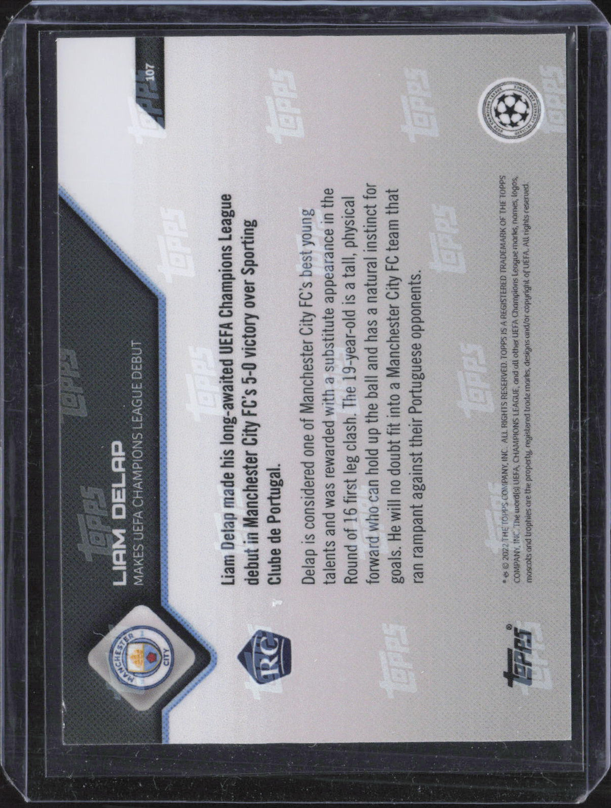 Liam Delap RC Topps Now UEFA Champions League - NM
