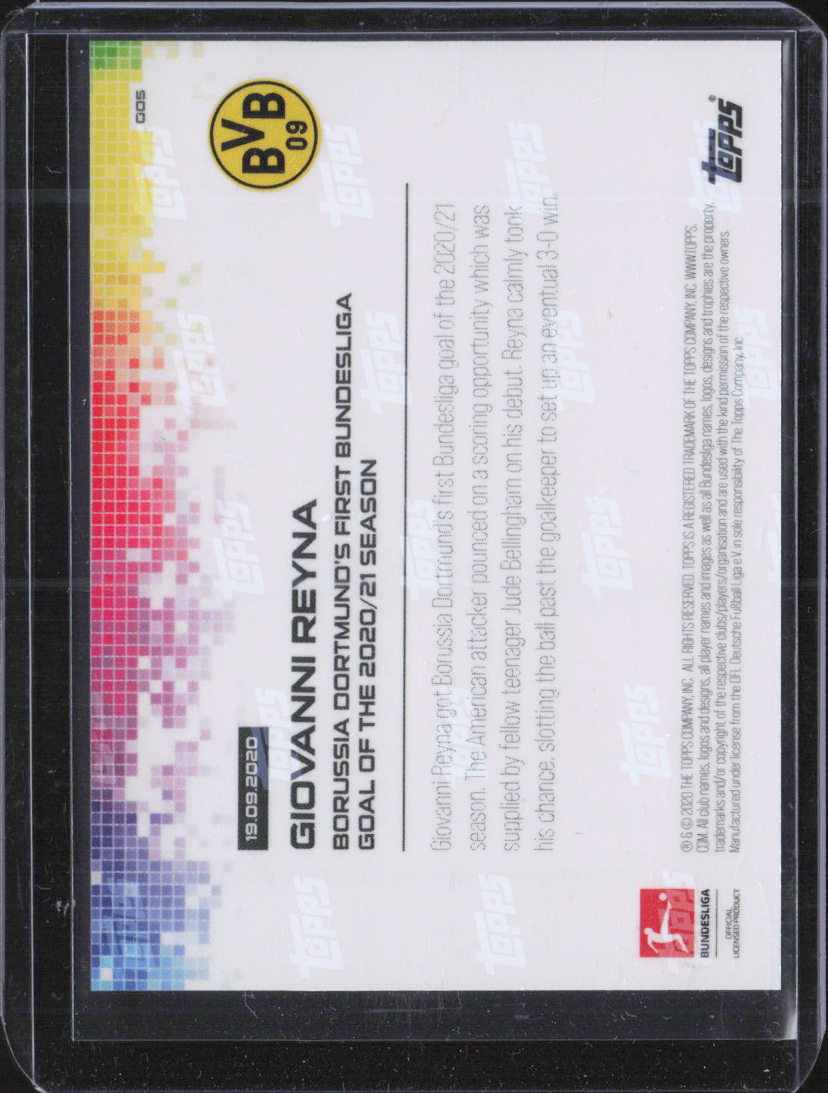 Giovanni Reyna Base Topps Now Bundesliga German 005 NM