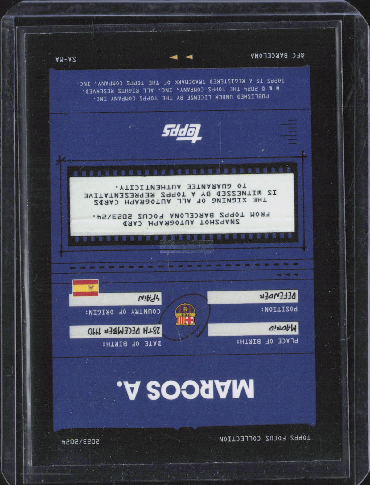 Marcos Alonso Auto Green /99 – 2023-24 Topps Focus