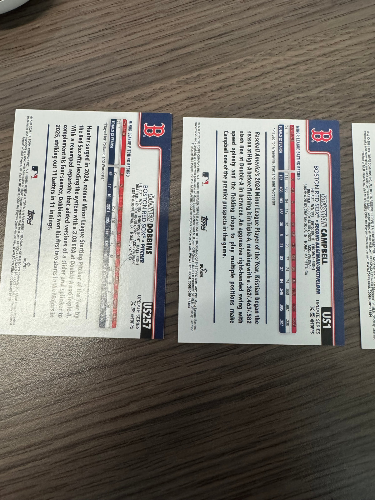 2025 Topps Update Boston Red Sox 4-Card Lot – RC & Bregman Foil