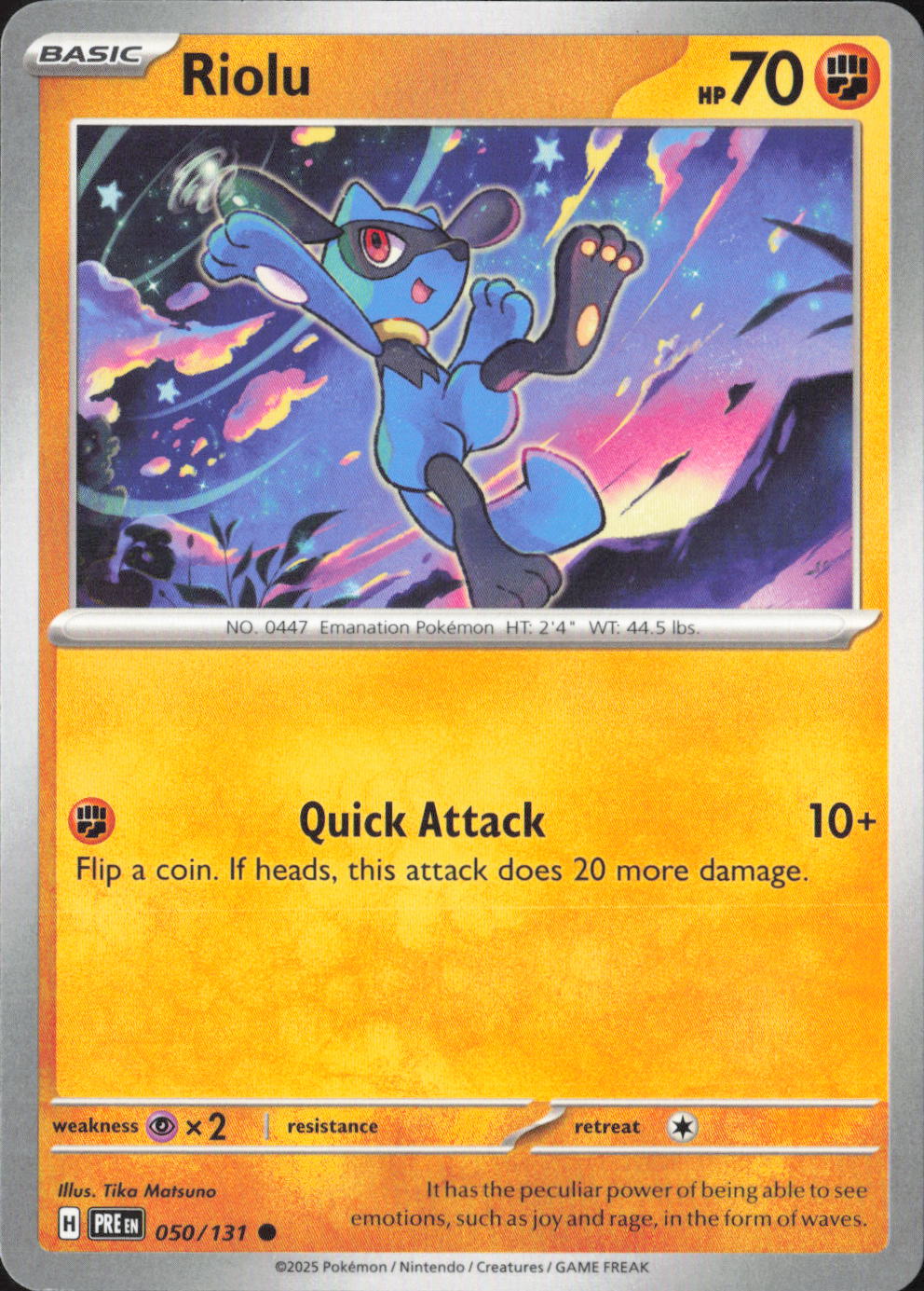 Riolu Common SV: Prismatic Evolutions 050/131 NM