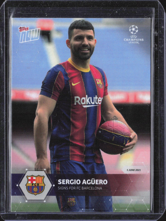 Sergio Aguero Base Topps UEFA Champions League 187 NM