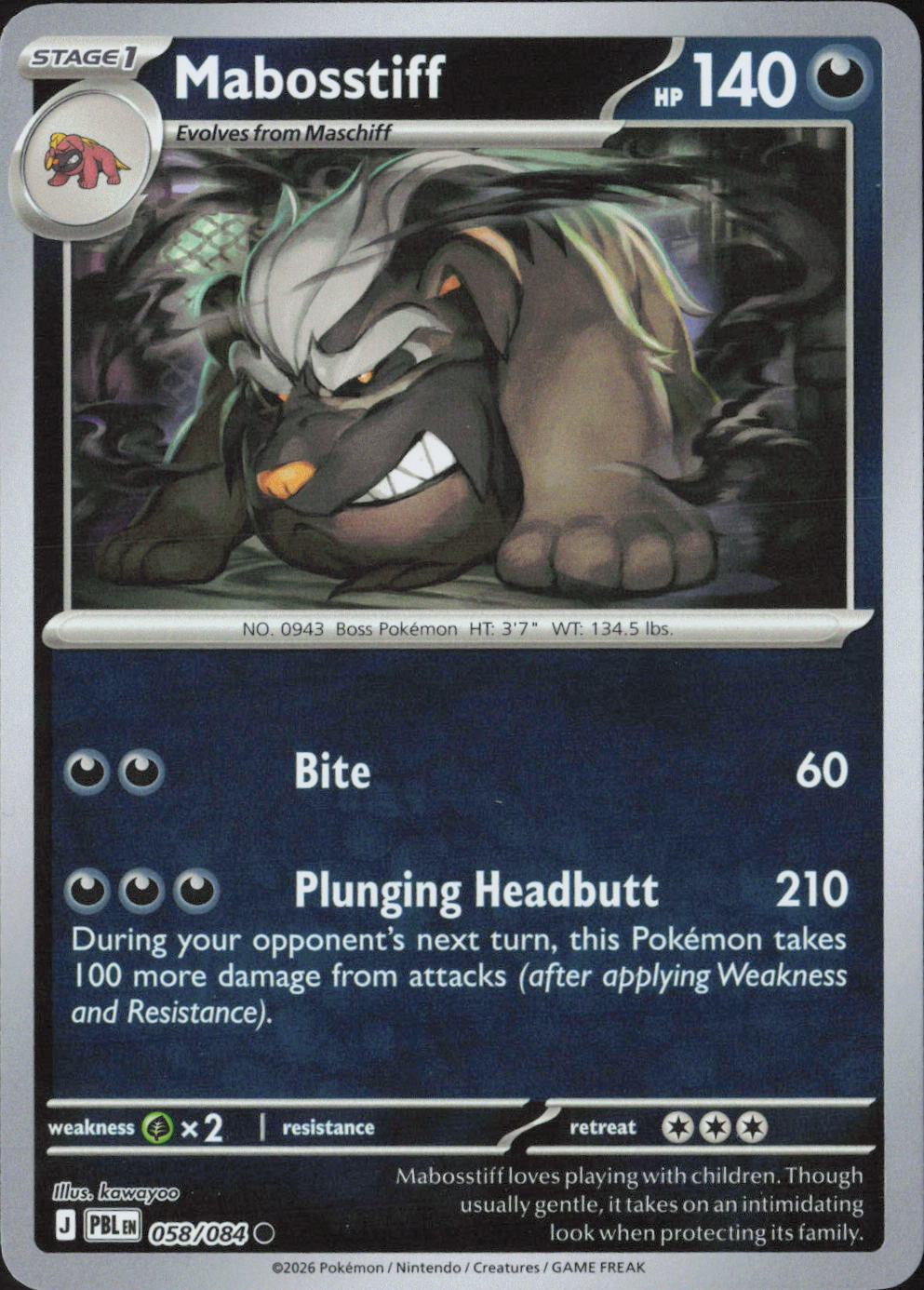 Mabosstiff Common ME05: Pitch Black 058/084 NM