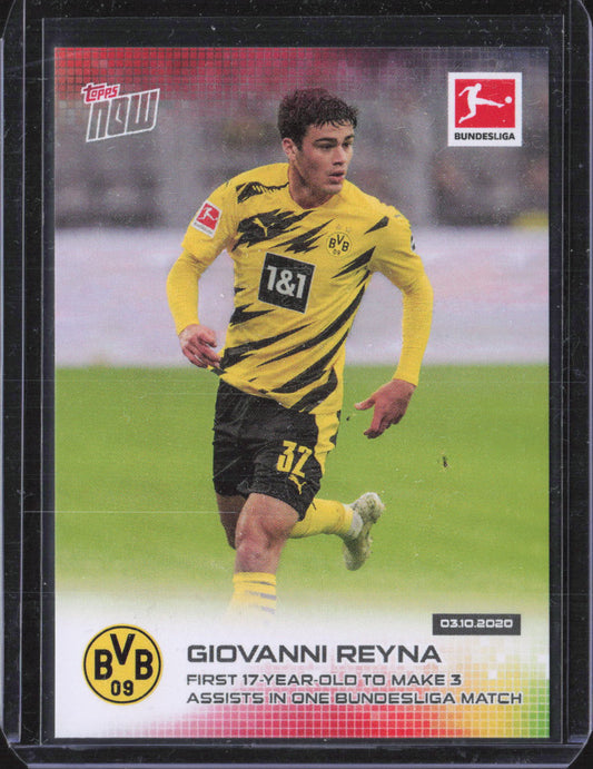 Giovanni Reyna Base Topps Now Bundesliga German 021 NM