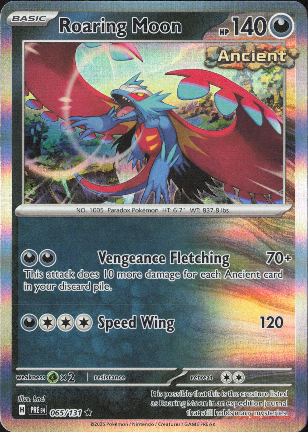 Roaring Moon Holo Rare SV05: Temporal Forces 109/162 NM