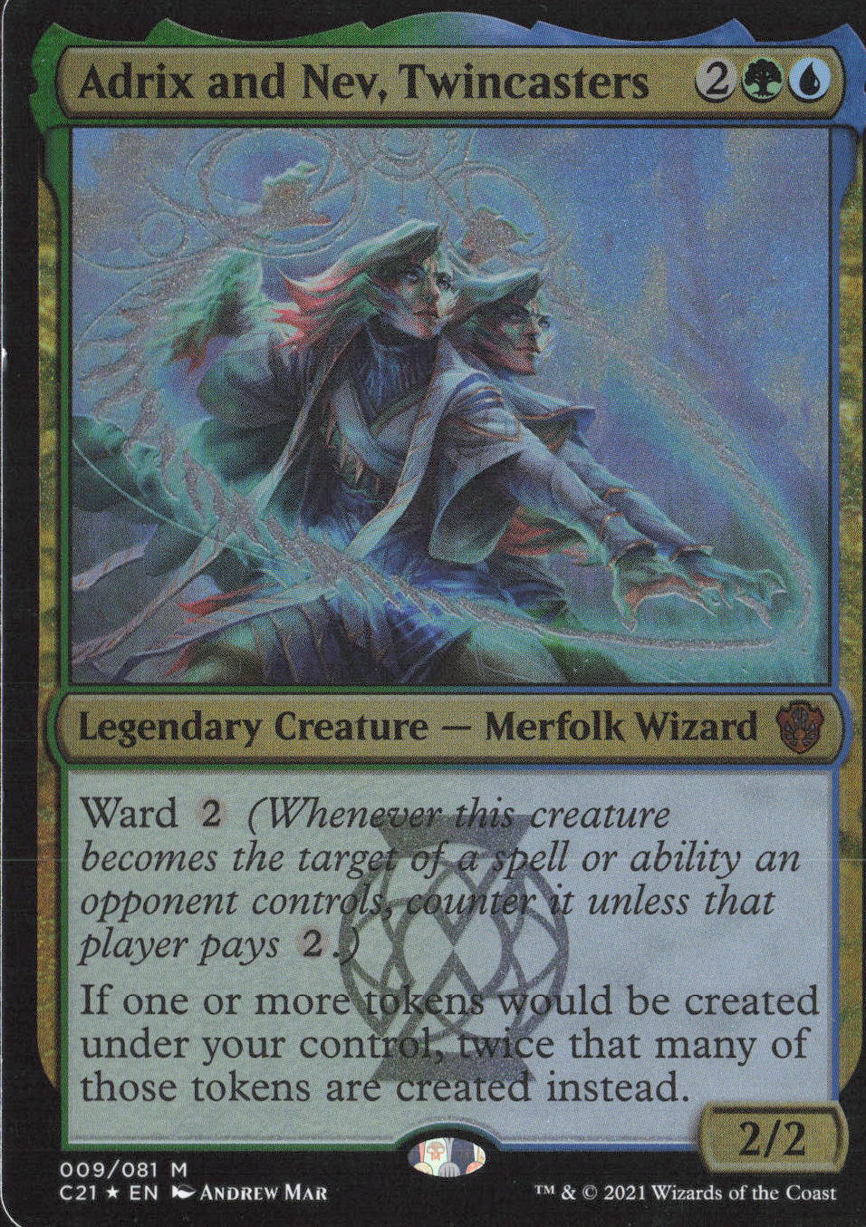 Adrix and Nev, Twincasters Foil M Commander 2021 9 NM