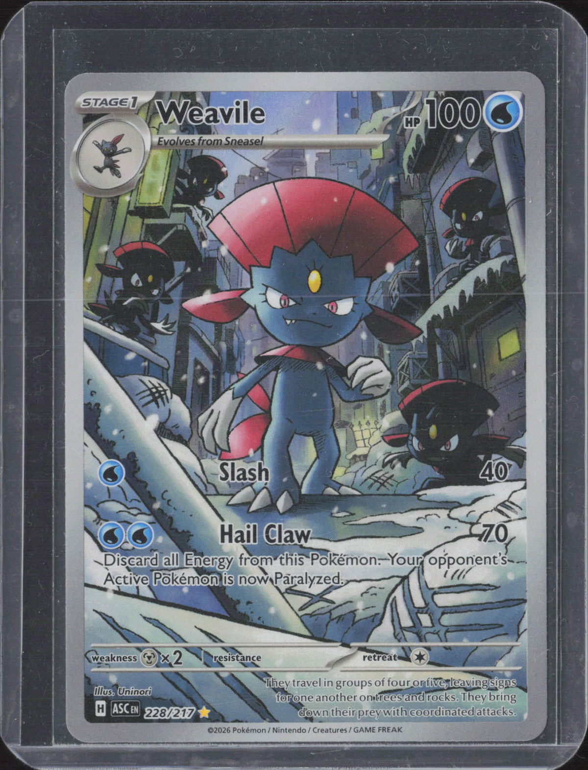 Weavile Holo Illustration Rare ME: Ascended Heroes 228/217 NM