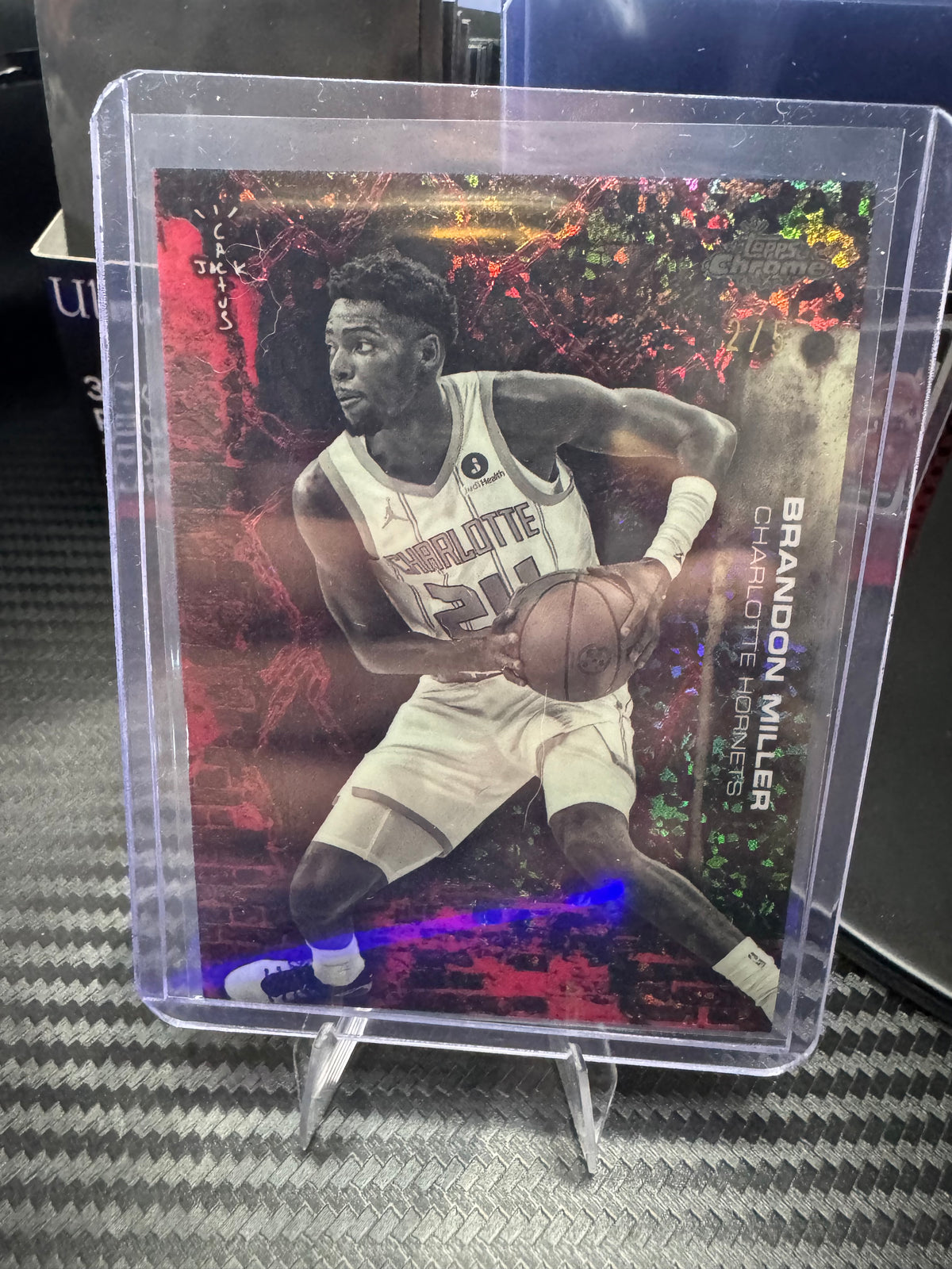2025-26 Topps Chrome Cactus Jack – Brandon Miller #22 – Red Mini-Diamond Refractor – 2/5