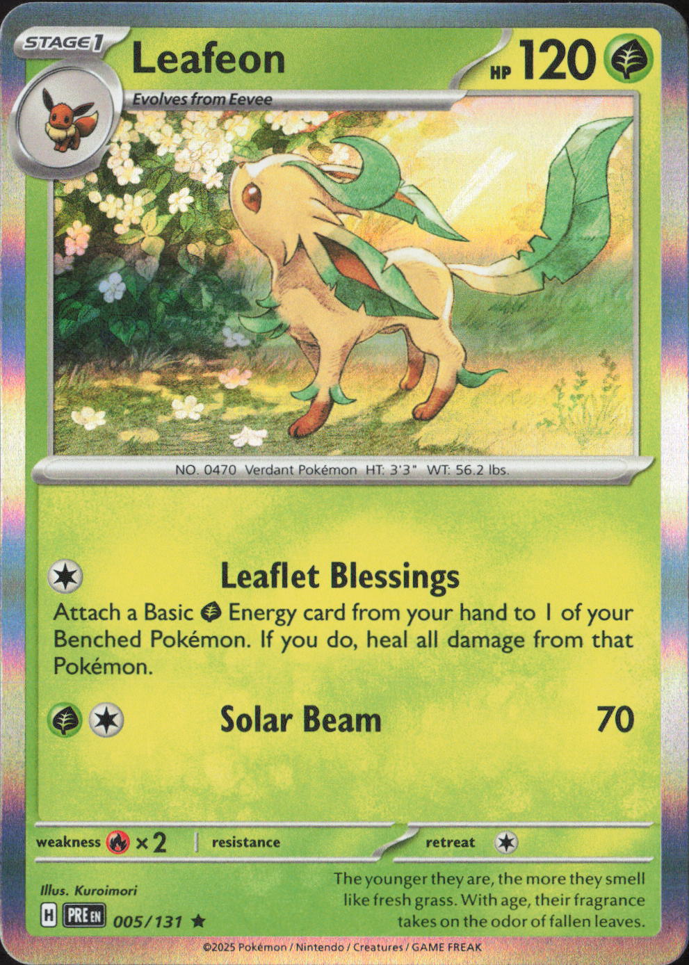 Leafeon Holo Rare SV: Prismatic Evolutions 005/131 NM