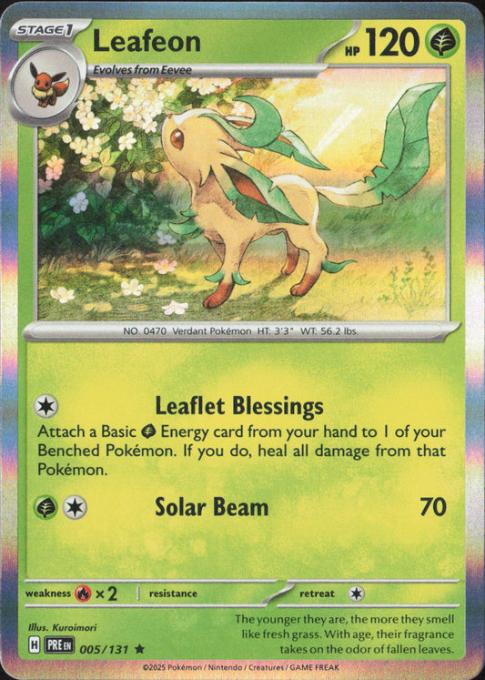 Leafeon Holo Rare SV: Prismatic Evolutions 005/131 NM