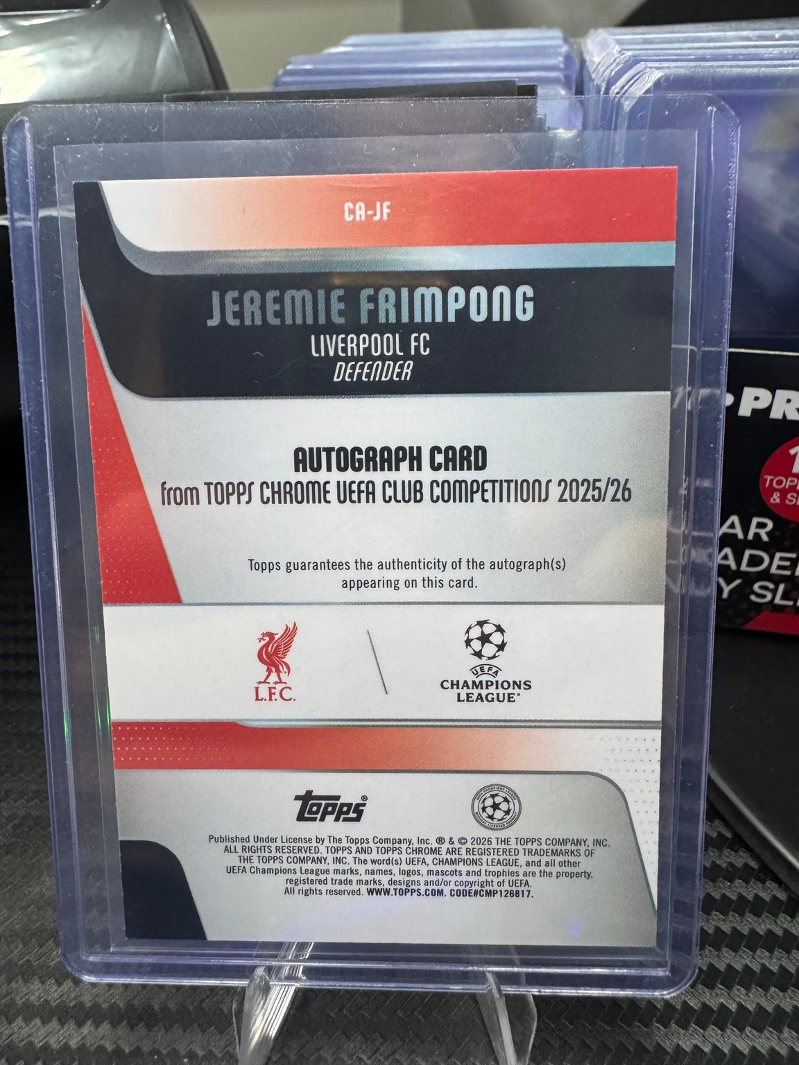 2025-26 Topps Chrome UEFA Jeremie Frimpong Auto #CA-JF