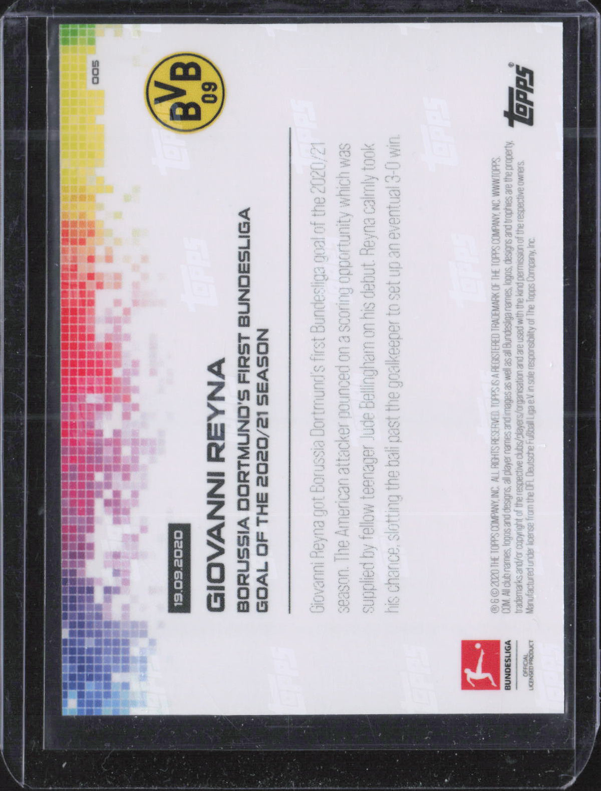 Giovanni Reyna Base Topps Now Bundesliga English 005 NM