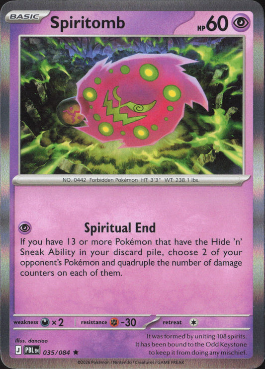 Spiritomb Holo Rare ME05: Pitch Black 035/084 NM
