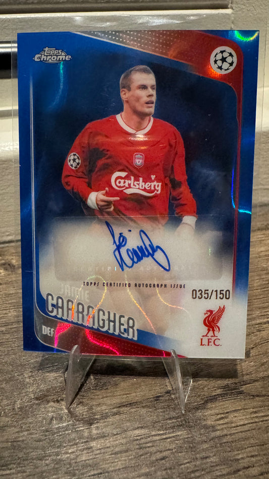 Jamie Carragher Auto /150 – Topps Chrome UEFA 2025/26