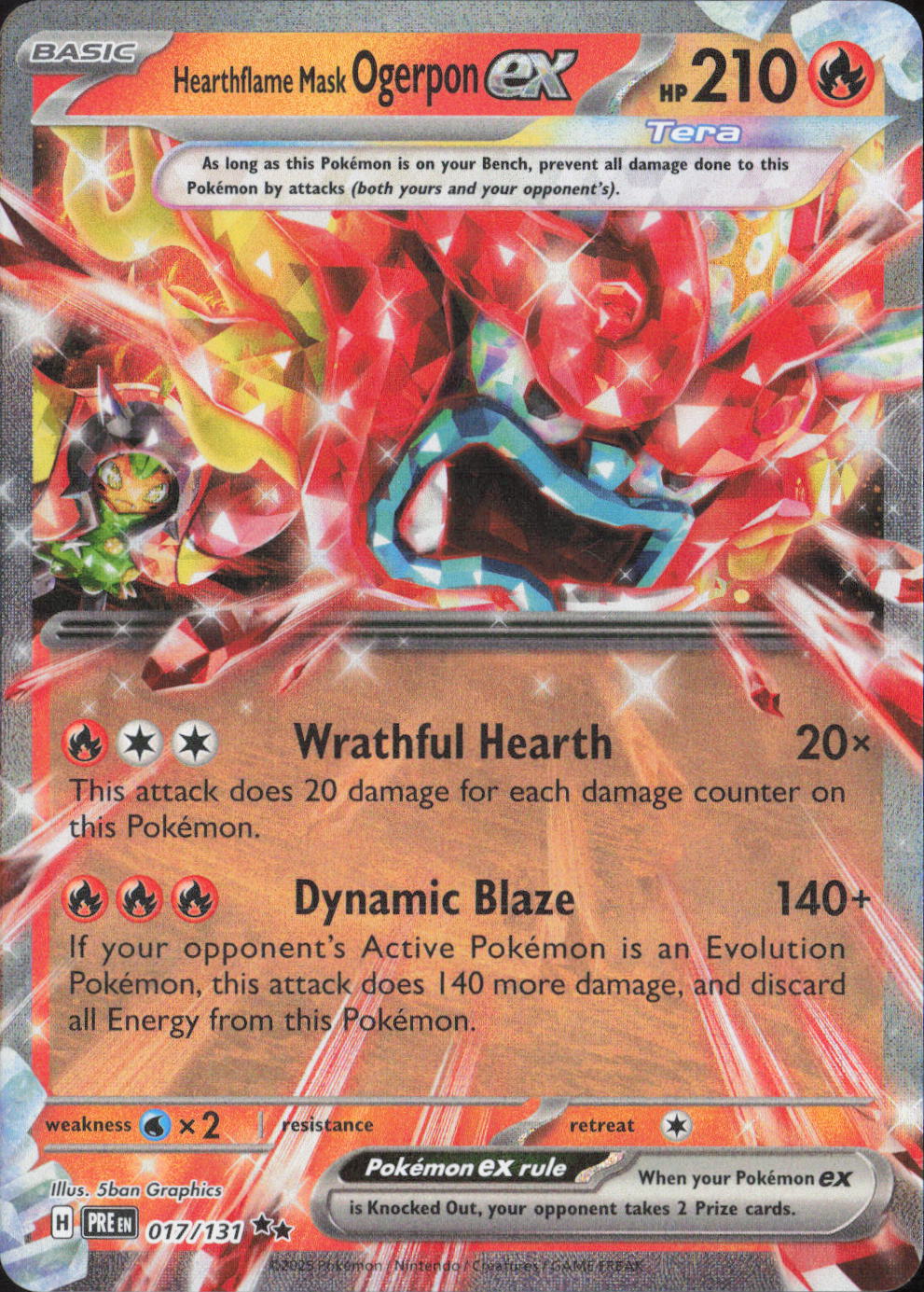 Hearthflame Mask Ogerpon ex Holo Double Rare SV06: Twilight Masquerade 040/167