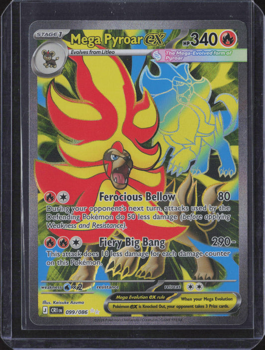 Mega Pyroar ex Holo Ultra Rare ME04: Chaos Rising 099/086 NM
