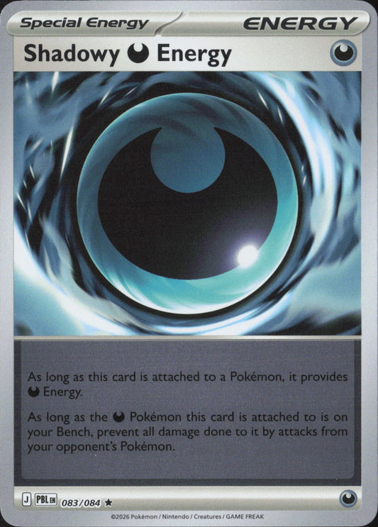 Shadowy Darkness Energy Holo Rare ME05: Pitch Black 083/084 NM