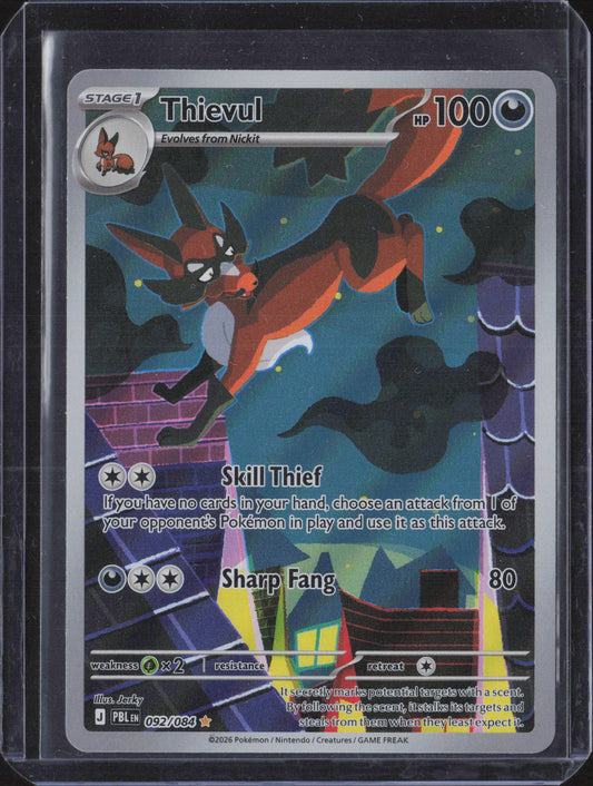 Thievul Holo Illustration Rare ME05: Pitch Black 092/084 NM