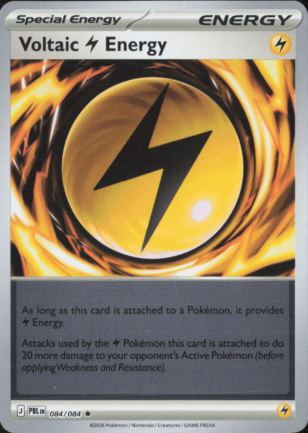 Voltaic Lightning Energy Holo Rare ME05: Pitch Black 084/084 NM