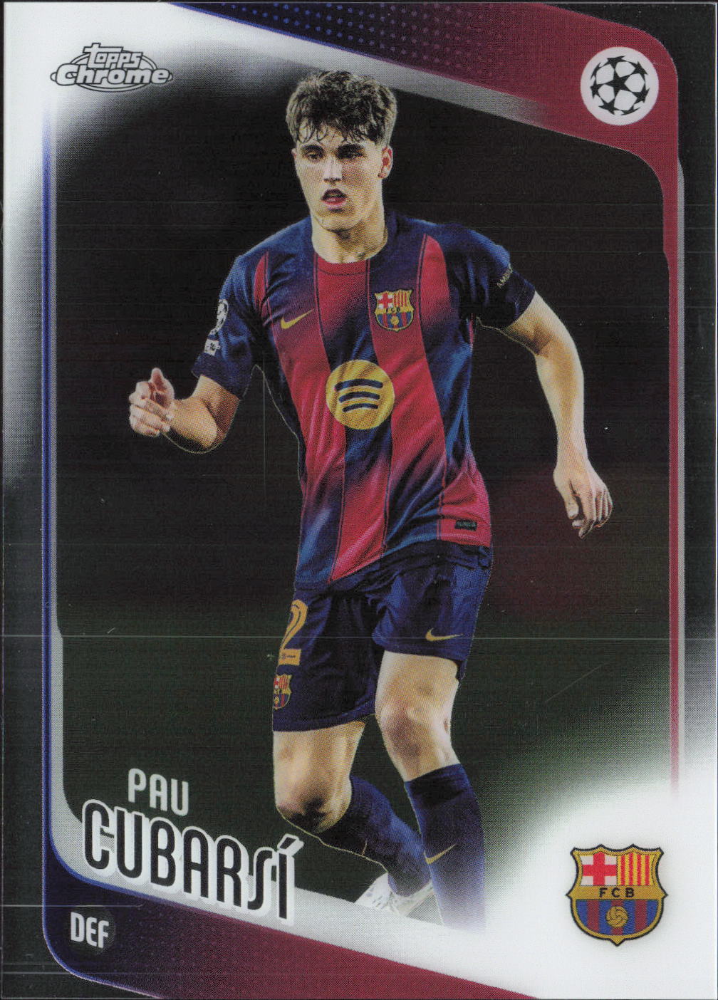 Pau Cubarsí Base Topps Chrome UEFA Club Competitions 183 NM