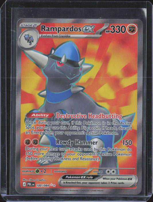 Rampardos ex Holo Ultra Rare ME05: Pitch Black 100/084 NM