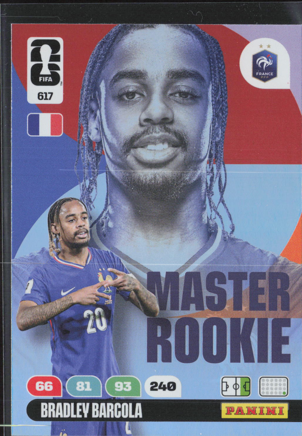 Bradley Barcola Base Panini Adrenalyn XL FIFA World Cup 617 NM