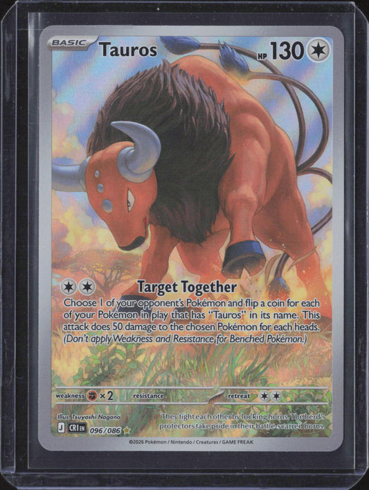 Tauros Holo Illustration Rare ME04: Chaos Rising 096/086 NM