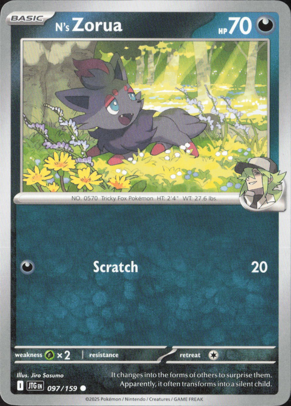 N's Zorua Common SV09: Journey Together 097/159 NM