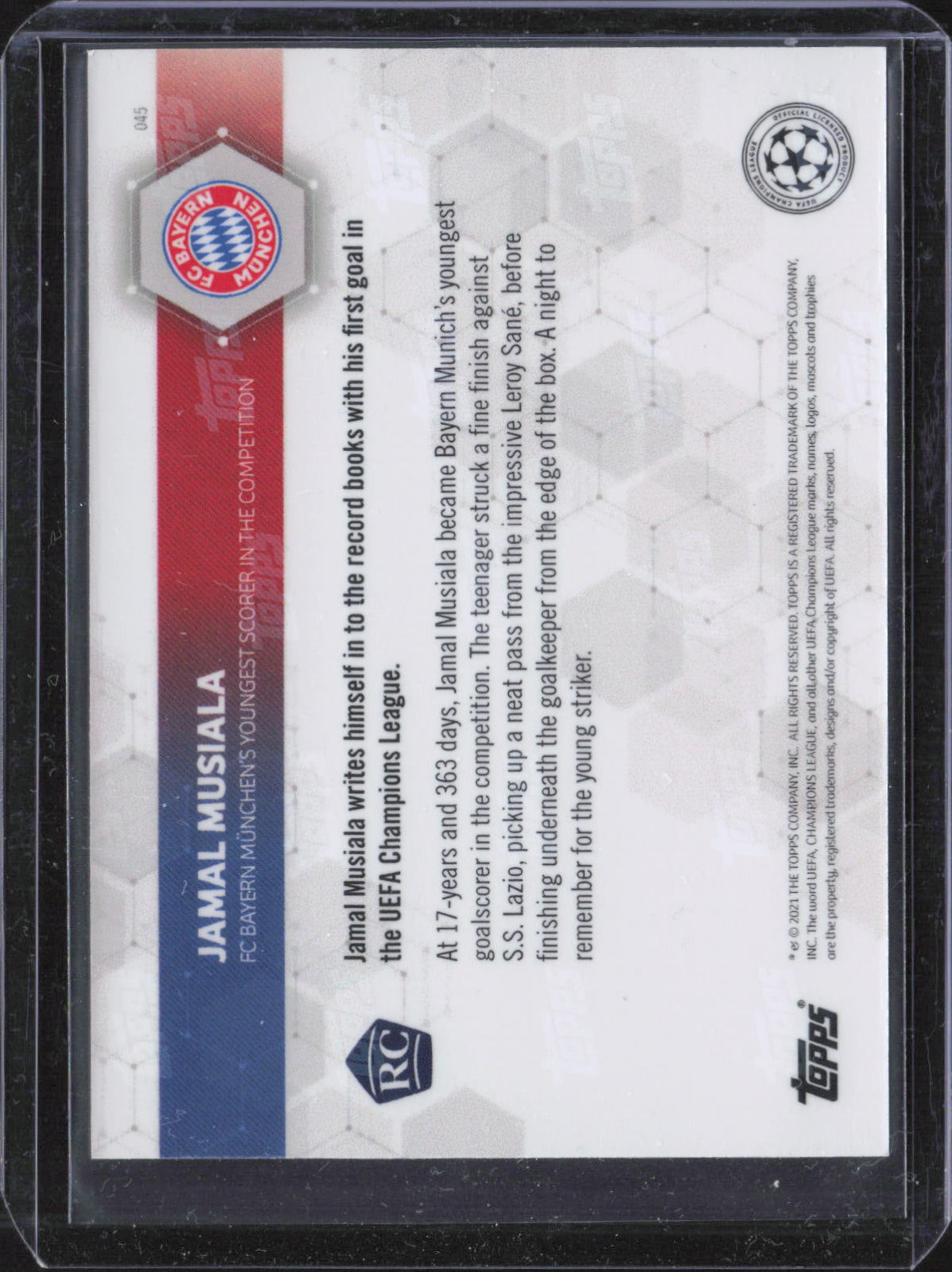 Jamal Musiala Base Topps Now UEFA Champions League 045 NM