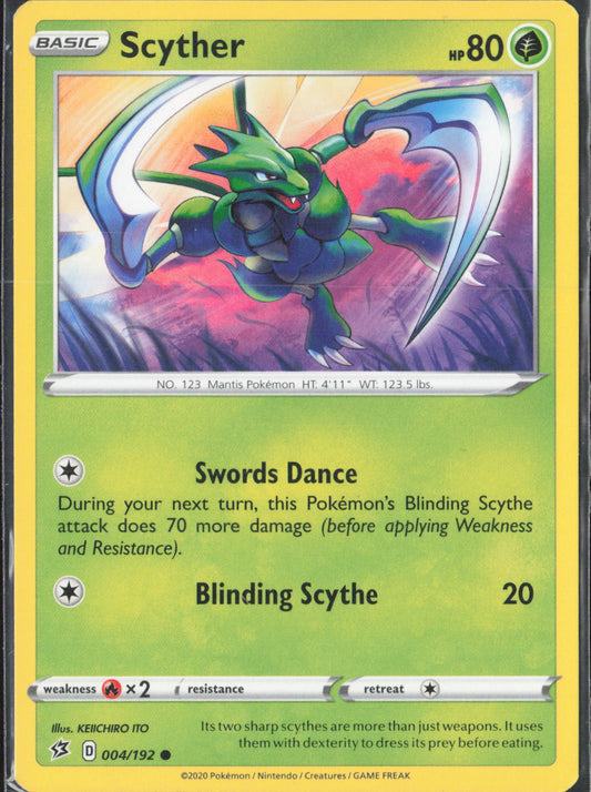 Scyther Common SWSH02: Rebel Clash 004/192 NM