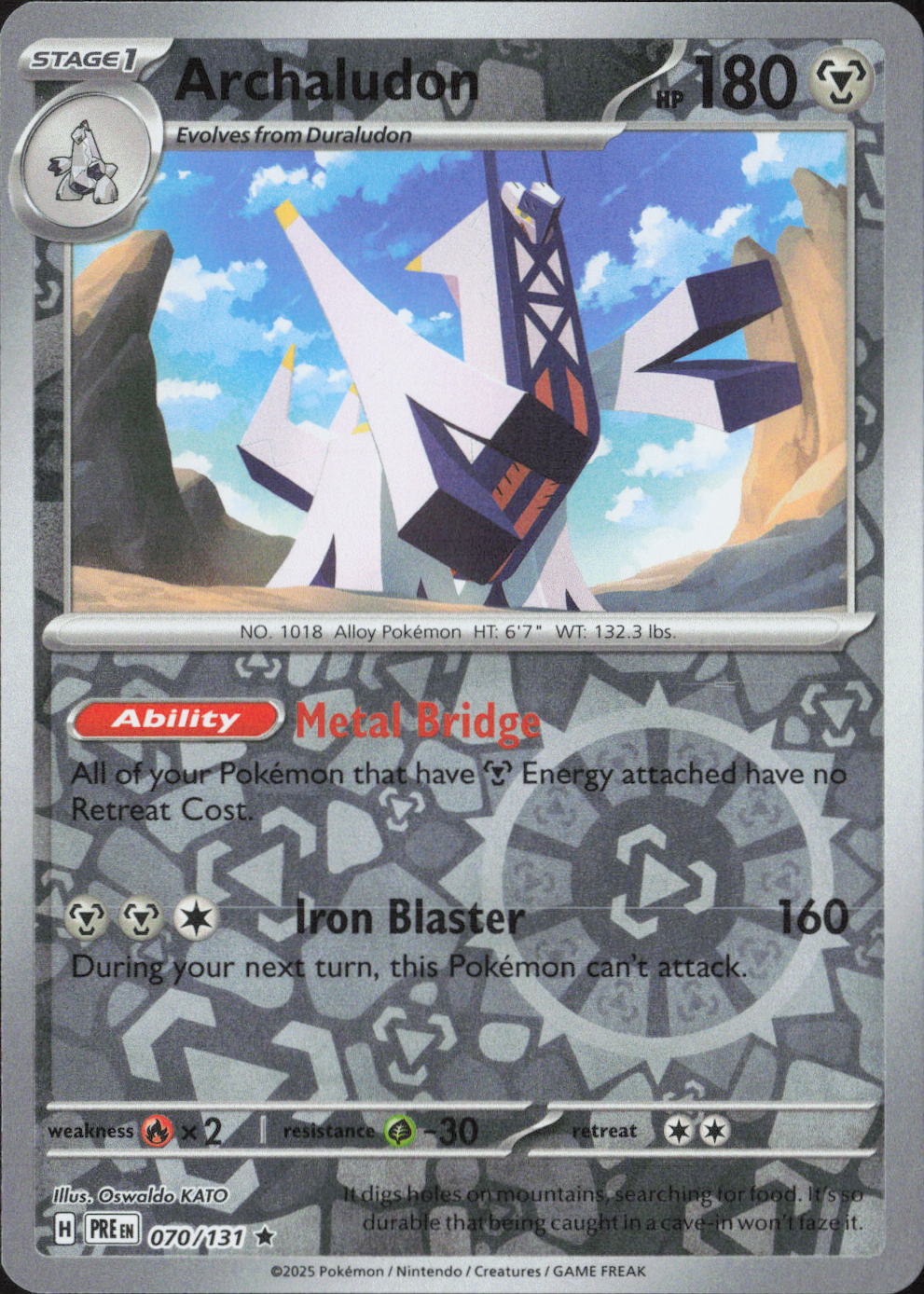 Archaludon Holo Rare SV: Prismatic Evolutions 070/131 NM