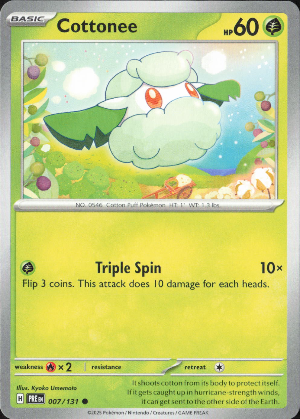 Cottonee Common SV: Prismatic Evolutions 007/131 NM
