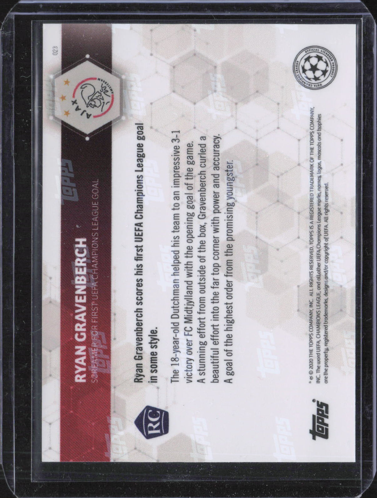 Ryan Gravenberch Base Topps Now UEFA Champions League 023 NM