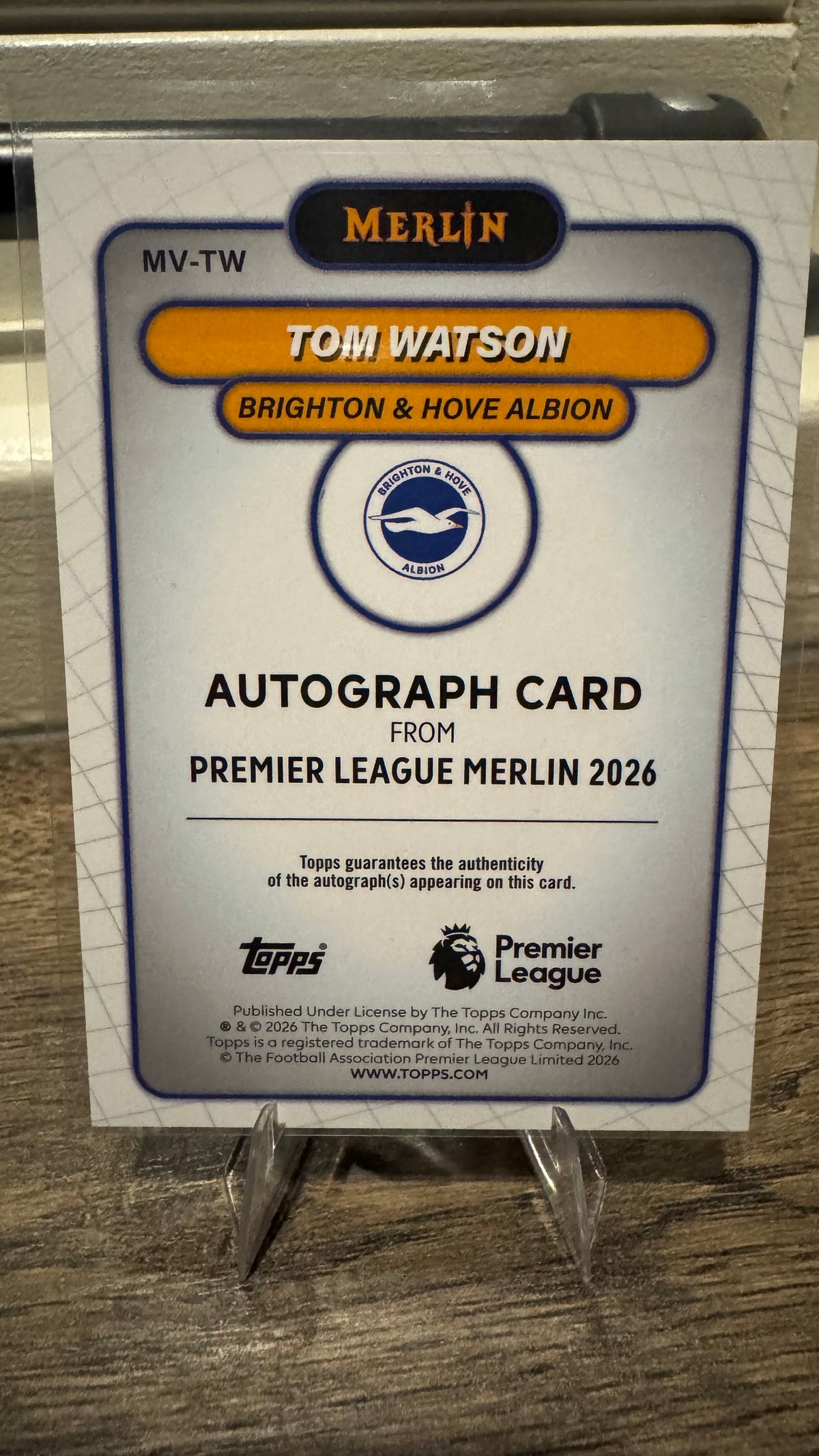 Tom Watson RC Auto – 2026 Topps Merlin Premier League