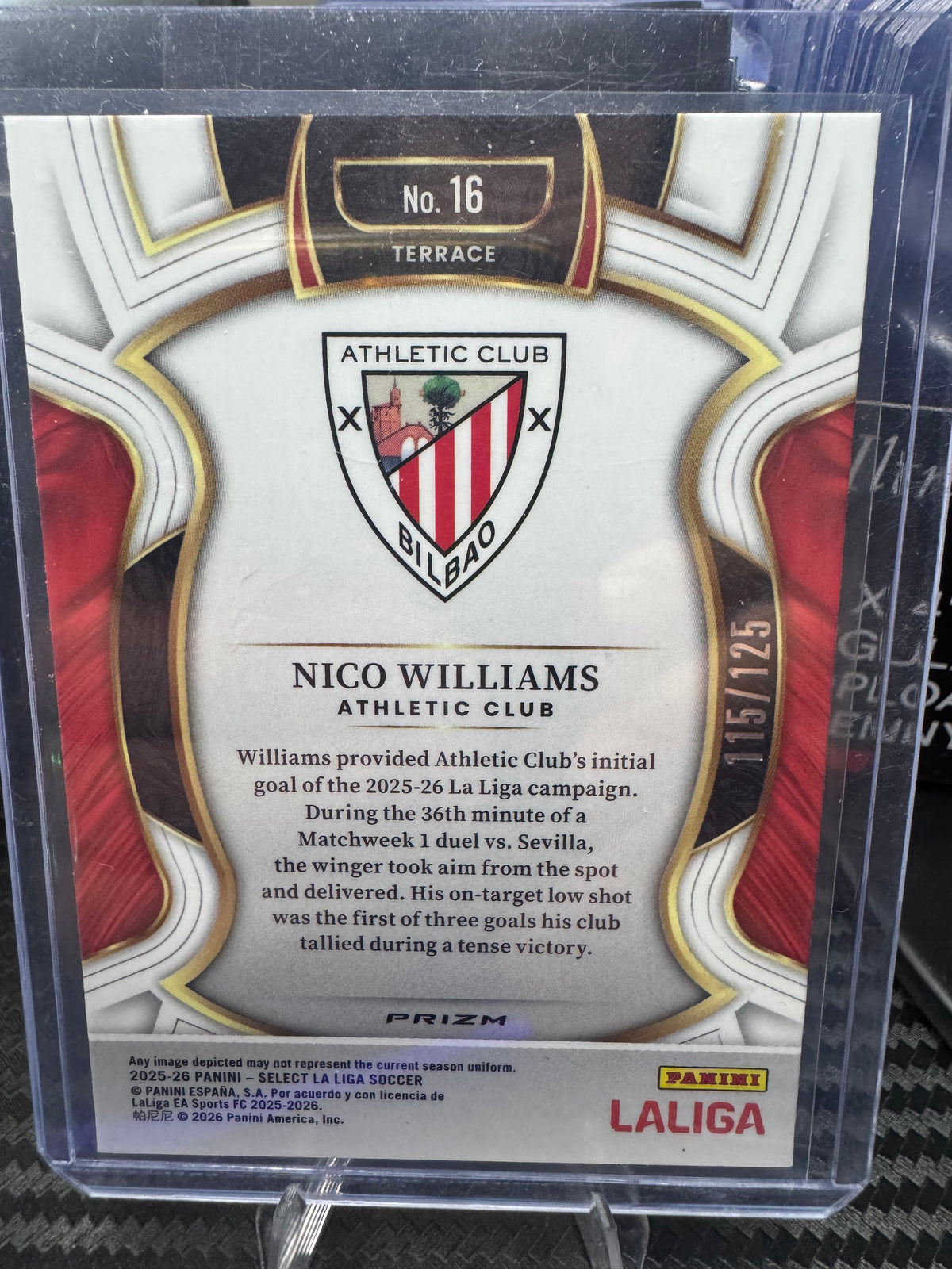 Nico Williams 2025-26 Panini Select LaLiga Purple Prizm /125 #16