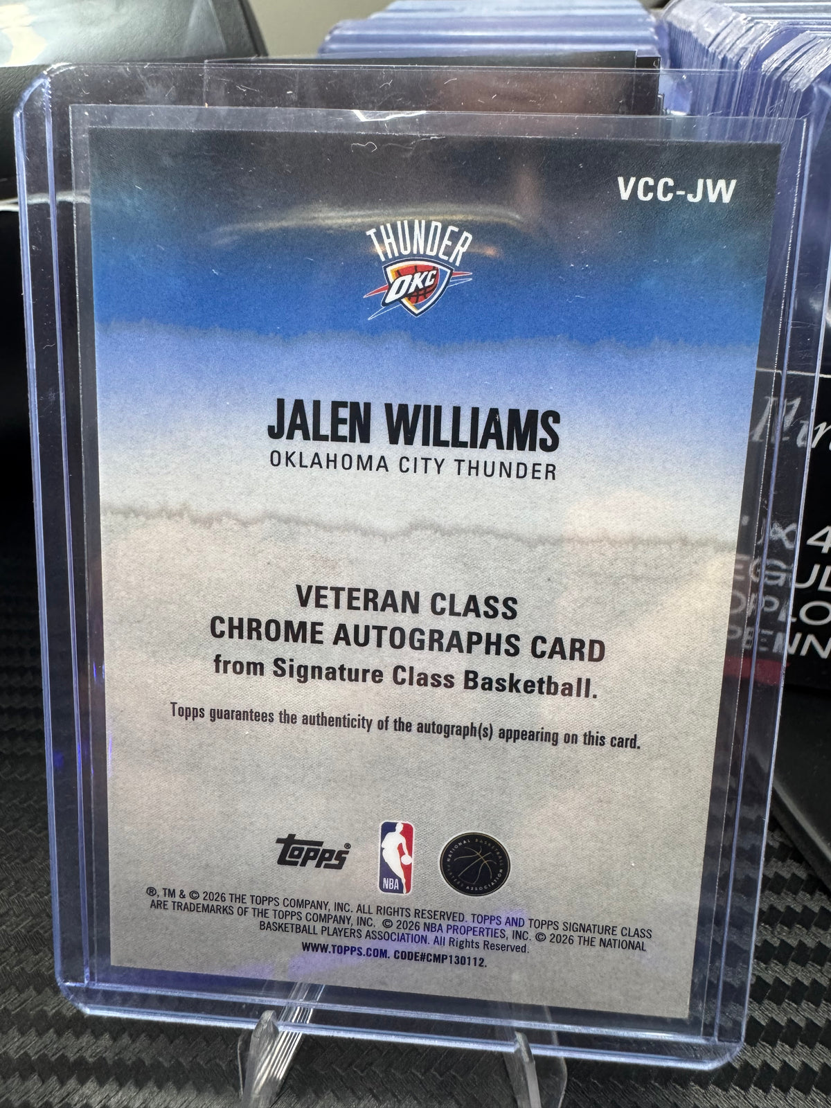Jalen Williams 2025-26 Topps Signature Class Veteran Chrome Auto VCC-JW