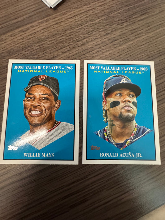 2025 Topps Update Most Valuable 2-Card Lot – Willie Mays & Ronald Acuña Jr.