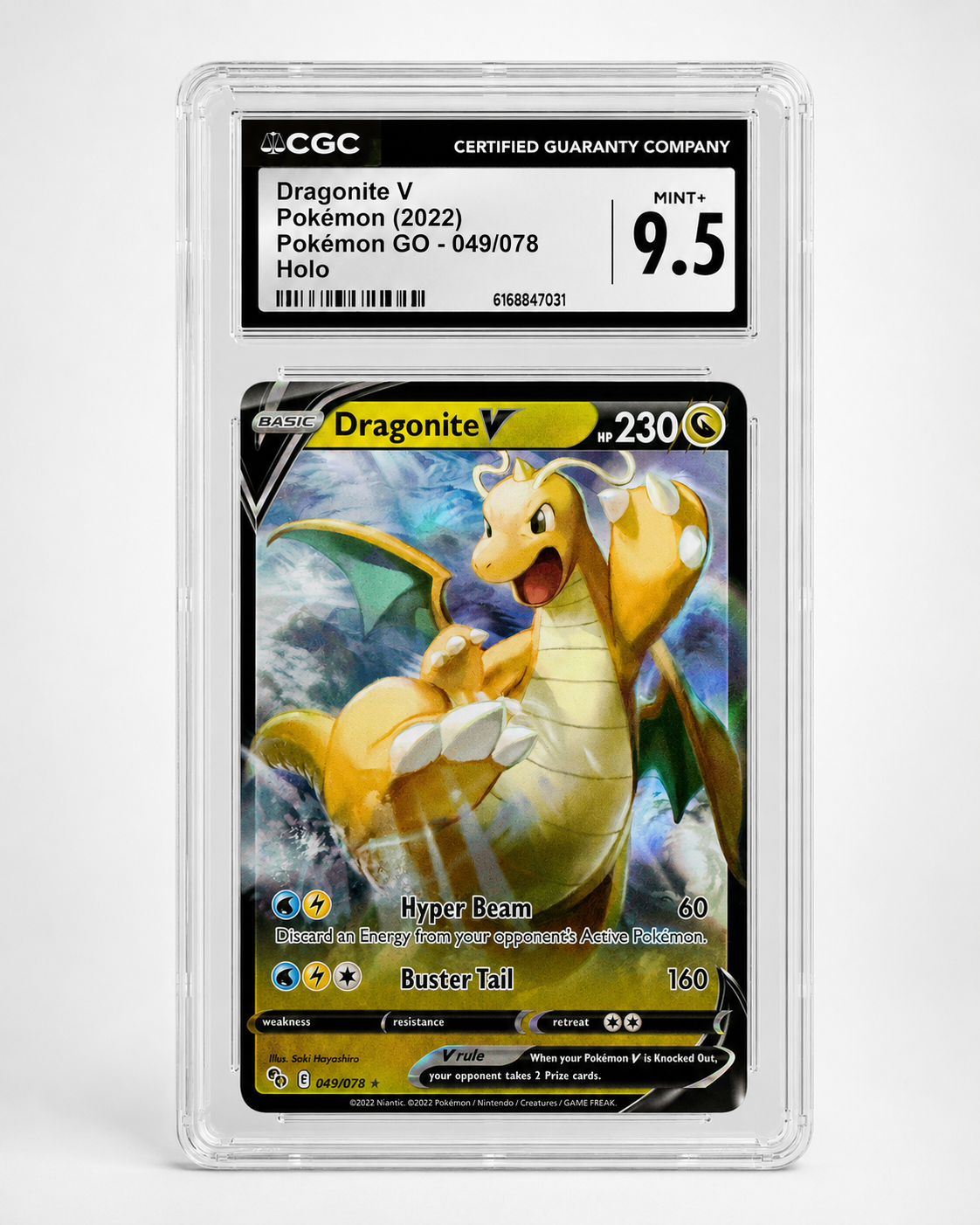 Dragonite V 049/078 Holo – Pokémon GO 2022 – CGC 9.5 Mint+