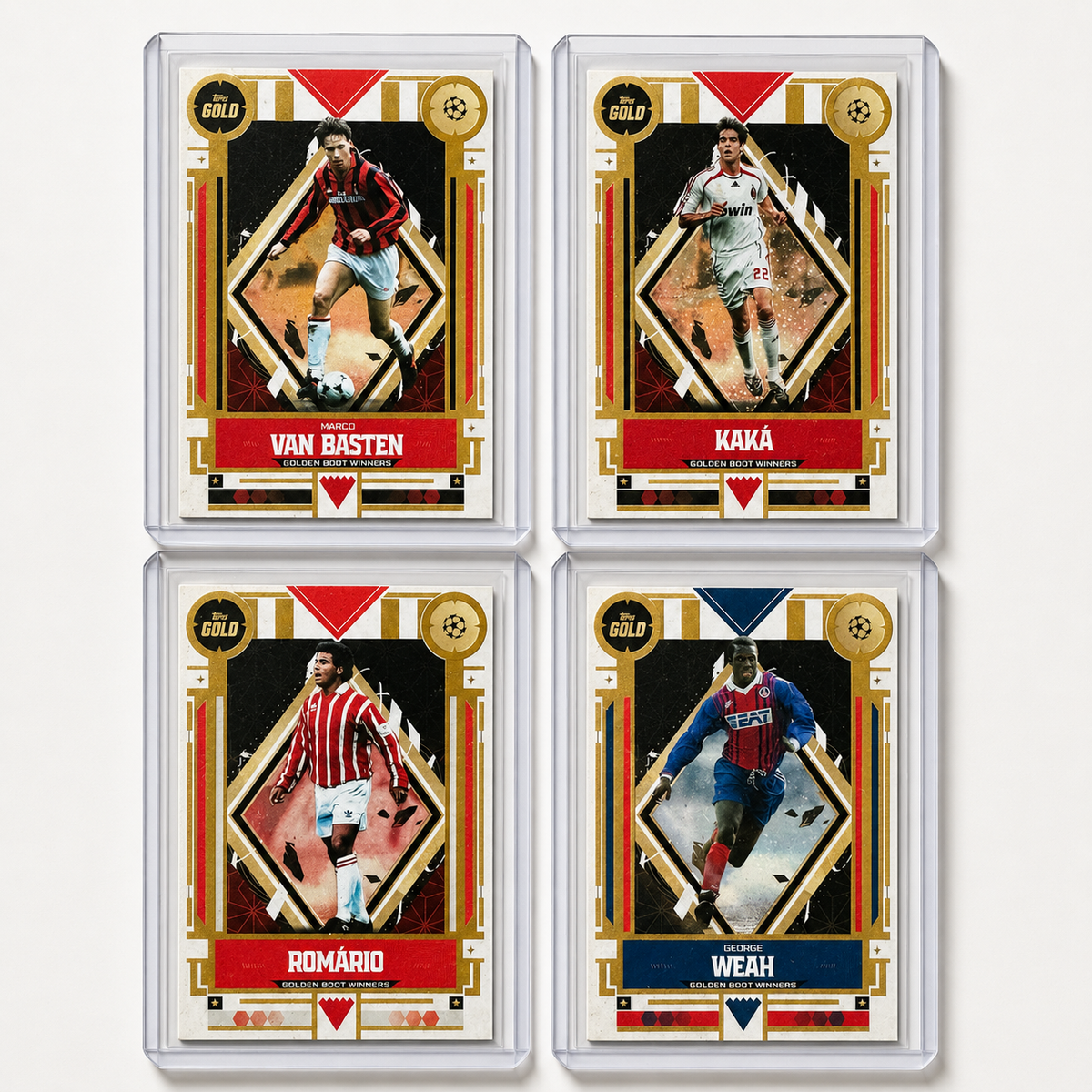 2025/26 Topps Gold UEFA – Golden Boot Winners Legends Set | Van Basten, Kaká, Romário & Weah