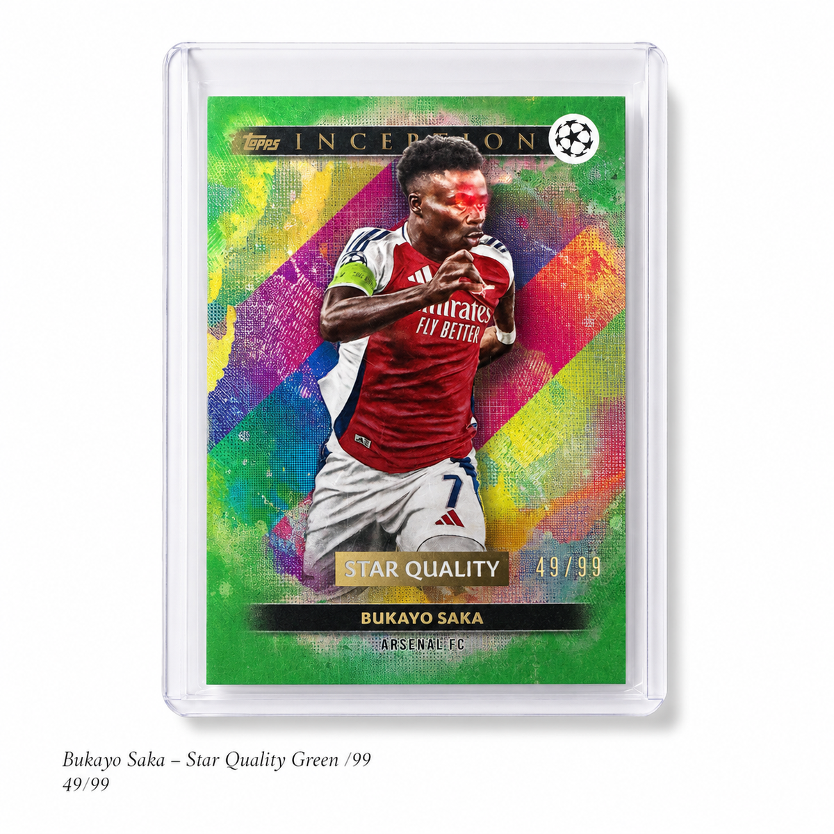 Bukayo Saka – 2024/25 Topps Inception UEFA Star Quality Green /99 – 49/99