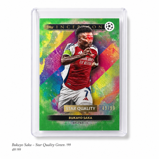 Bukayo Saka – 2024/25 Topps Inception UEFA Star Quality Green /99 – 49/99