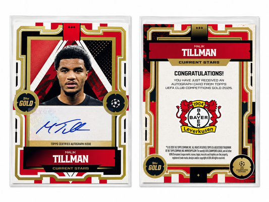 Malik Tillman – Topps Gold UEFA Club Competitions 2025/26 Current Stars Autograph